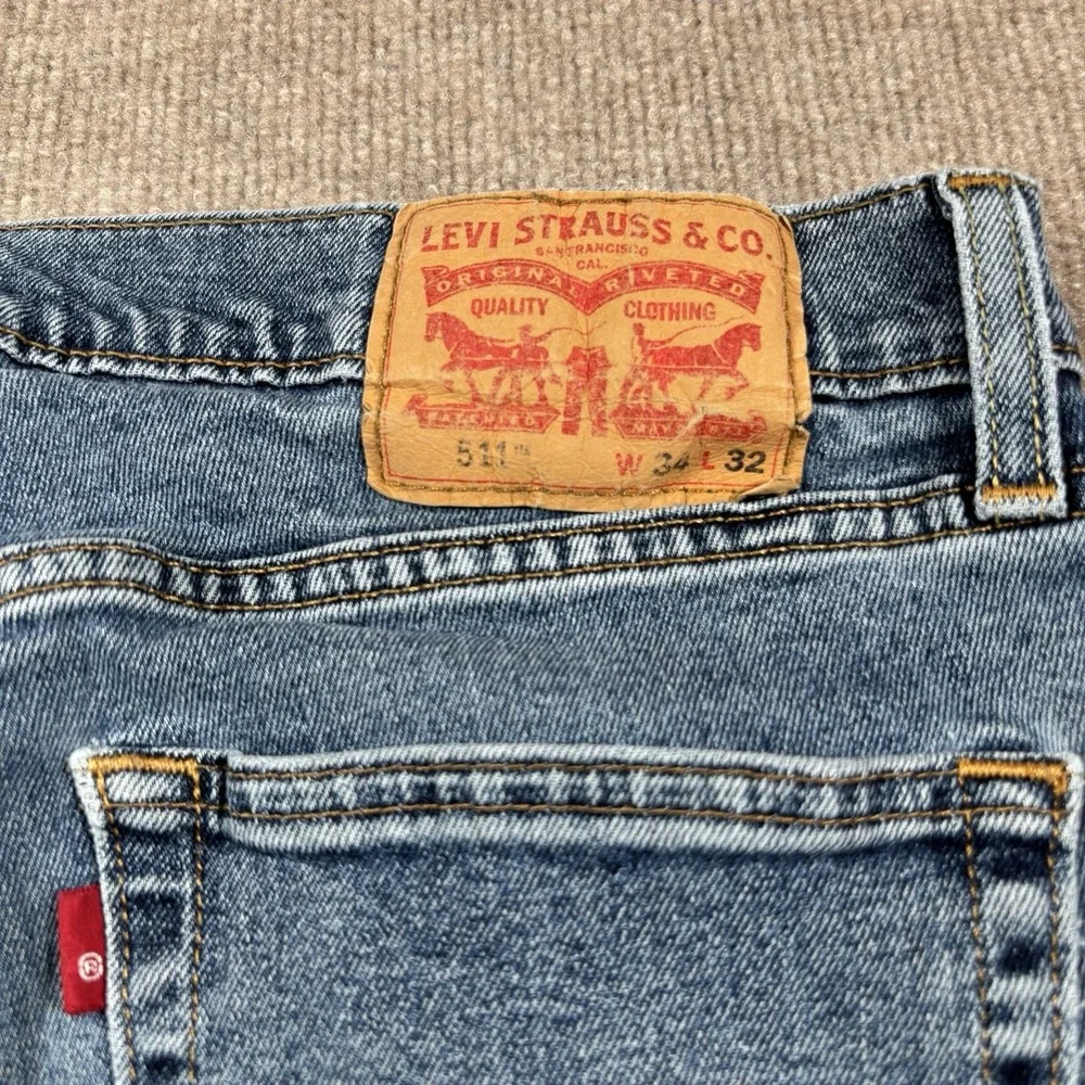 Levis 511 Jeans Mens 32x30 (Tag 34x32) Slim Fit Straight‎ Leg Medium Blue Denim